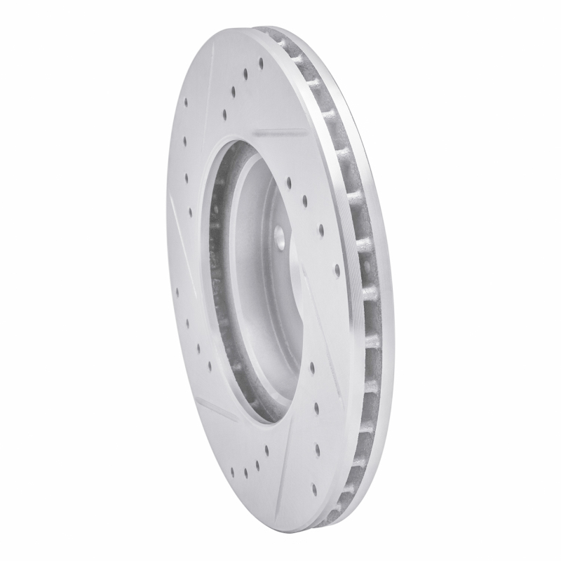 Dodge Attitude Brake Rotor (1) - Front Right - R1 Concepts - Drilled & Slotted - Silver - `06-`12